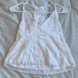 American Eagle Outfitters White Embroidered Camisole